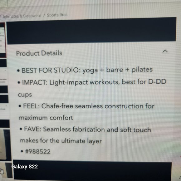 NWT Athleta  A-C  Renew Bra. Black. Size XL. - Picture 6 of 7